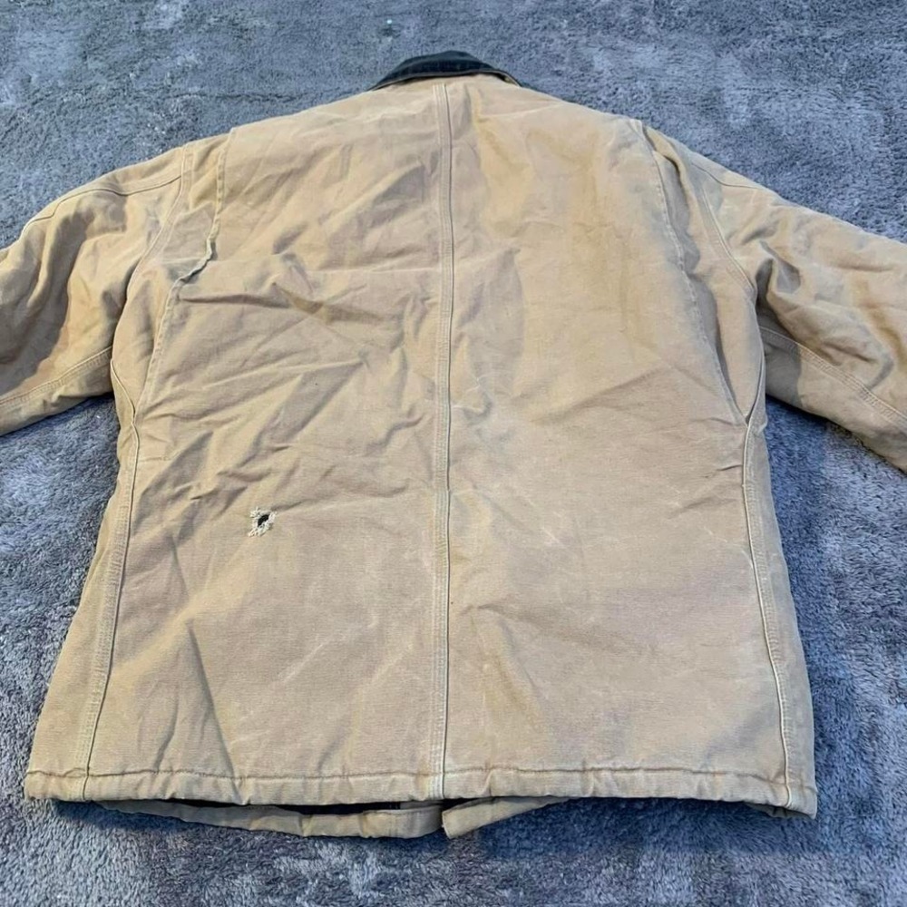 Tan Brown Carhartt Detroit Jacket With Corduroy Collar‎ Large - Picture 8 of 8